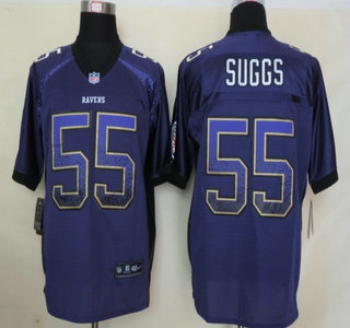Nike Baltimore Ravens #55 Terrell Suggs Drift Fashion Purple Elite Jersey