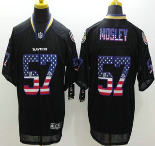 Nike Baltimore Ravens #57 C.J. Mosley 2014 USA Flag Fashion Black Elite Jersey