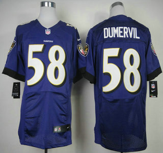 Nike Baltimore Ravens #58 Elvis Dumervil 2013 Purple Elite Jersey