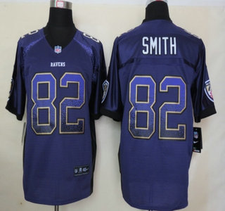 Nike Baltimore Ravens #82 Torrey Smith Drift Fashion Purple Elite Jersey