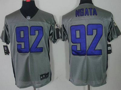 Nike Baltimore Ravens 92 Haloti Ngata Grey Shadow Jerseys