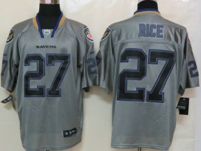 Nike Baltimore Ravens 27 Ray Rice Lights Out Gray Elite Jersey