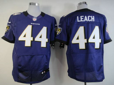 Nike Baltimore Ravens 44 Vonta Leach Purple Elite NFL Jerseys
