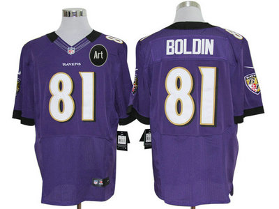 Nike Baltimore Ravens 81 Anquan Boldin Purple Art Patch NFL Elite Jerseys
