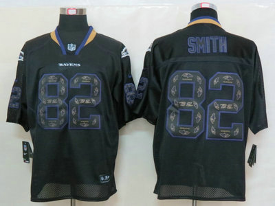 Nike Baltimore Ravens 82 Torrey Smith Lights Out Black Elite Jerseys