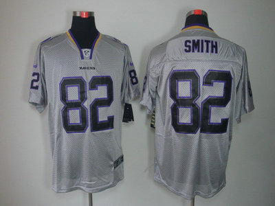 Nike Baltimore Ravens 82 Torrey Smith Lights Out Black Name Grey Elite Jerseys