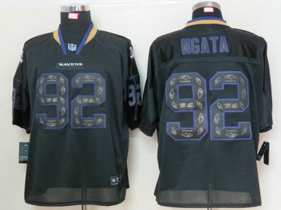 Nike Baltimore Ravens 92 Haloti Ngata Lights Out Black Elite Jerseys