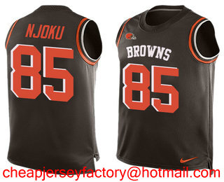 Nike Browns #85 David Njoku Brown Team Color Men's Stitched NFL Limited Tank Top Jersey