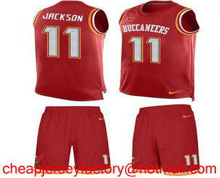 Nike Buccaneers #11 DeSean Jackson Red Team Color Men's Stitched NFL Limited Tank Top Suit Jersey