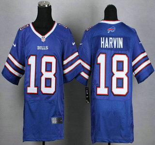 Nike Buffalo Bills #18 Percy Harvin Blue Elite Jersey