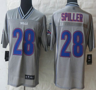 Nike Buffalo Bills #28 C.J. Spiller 2013 Gray Vapor Elite Jersey