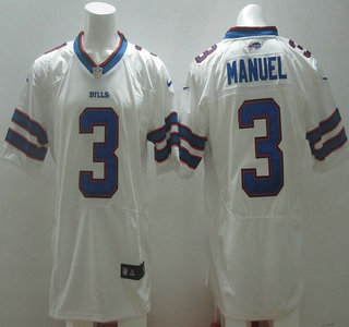 Nike Buffalo Bills #3 EJ Manuel White Elite Jersey