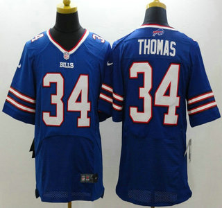 Nike Buffalo Bills #34 Thurman Thomas Light Blue Elite Jersey