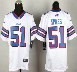 Nike Buffalo Bills #51 Brandon Spikes White Elite Jersey