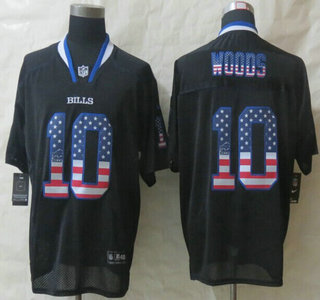 Nike Buffalo Bills #10 Robert Woods 2014 USA Flag Fashion Black Elite Jersey