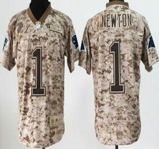 Nike Carolina Panthers #1 Cam Newton 2013 Camo US.Mccuu Jersey
