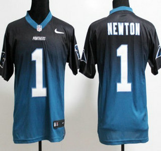 Nike Carolina Panthers #1 Cam Newton 2013 Drift Fashion II Black Elite Jersey