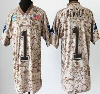 Nike Carolina Panthers #1 Cam Newton Salute to Service Digital Camo Elite Jersey
