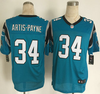 Nike Carolina Panthers #34 Cameron Artis-Payne Light Blue Elite Jersey