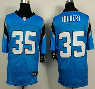 Nike Carolina Panthers #35 Mike Tolbert Black Light Blue Jersey