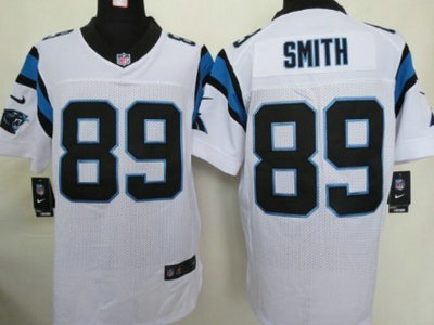 Nike Carolina Panthers 89 Steve Smith White 2012 Nike NFL Elite Jersey