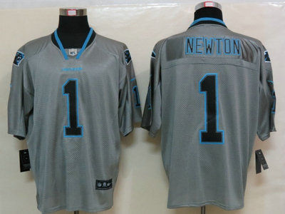 Nike Carolina Panthers 1 Cam Newton Lights Out Grey Elite Jerseys