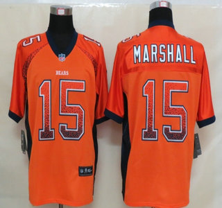 Nike Chicago Bears #15 Brandon Marshall Drift Fashion Orange Elite Jersey