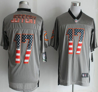 Nike Chicago Bears #17 Alshon Jeffery 2014 USA Flag Fashion Grey Shadow Elite Jersey