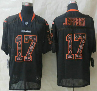 Nike Chicago Bears #17 Alshon Jeffery Lights Out Black Ornamented Elite Jersey
