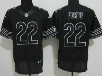 Nike Chicago Bears 22 Matt Forte Black Elite Jersey