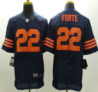 Nike Chicago Bears #22 Matt Forte Blue With Orange Elite Jersey
