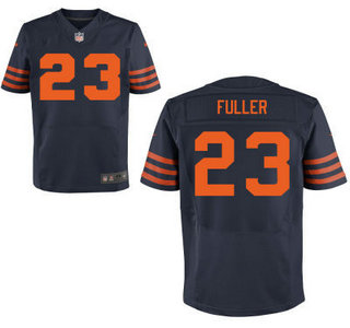 Nike Chicago Bears #23 Kyle Fuller Blue With Orange Name Elite Jersey