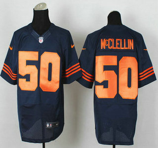 Nike Chicago Bears #50 Shea McClellin Blue With Orange Elite Jersey