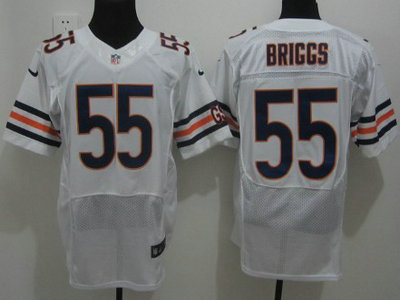 Nike Chicago Bears 55 Lance Briggs White Elite Jersey