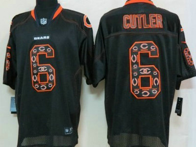 Nike Chicago Bears 6 Jay Cutler Lights Out Black Ornamented Elite Jersey