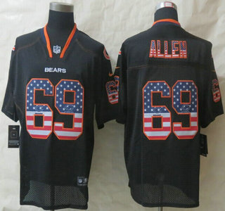 Nike Chicago Bears #69 Jared Allen 2014 USA Flag Fashion Black Elite Jersey