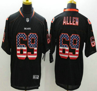 Nike Chicago Bears #69 Jared Allen 2014 USA Flag Fashion Black Elite Jersey