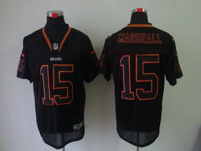 Nike Chicago Bears 15 Brandon Marshall Lights Out Black Elite Jersey