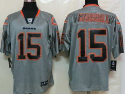 Nike Chicago Bears 15 Brandon Marshall Lights Out Gray Elite Jersey