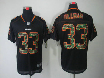 Nike Chicago Bears 33 Charles Tillman Camo Fashion Black Elite Jersey
