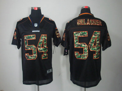 Nike Chicago Bears 54 Brian Urlacher Black With Camo Elite Jersey
