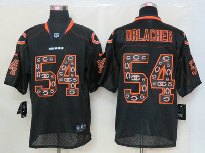 Nike Chicago Bears 54 Brian Urlacher Lights Out Black Elite Jerseys