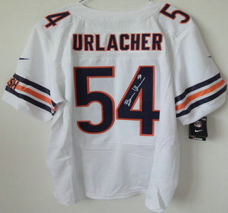 Nike Chicago Bears 54 Brian Urlacher White Signed Elite Jersey