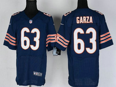 Nike Chicago Bears 63 Roberto Garza Blue Elite Jersey