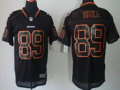 Nike Chicago Bears 89 Mike Ditka Lights Out Black Elite Jersey