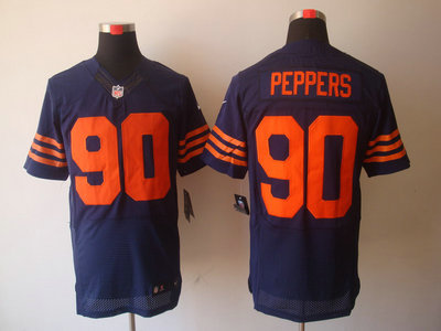 Nike Chicago Bears 90 Julius Peppers Dark Blue Yellow Number 2012 Nike NFL Elite Jerseys
