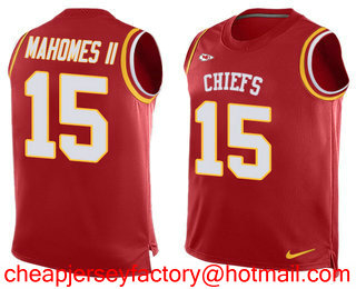 Nike Chiefs #15 Patrick Mahomes II Red Team Color Men's Stitched NFL Limited Tank Top Jersey