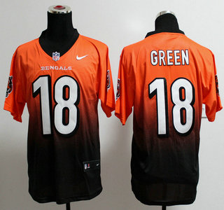 Nike Cincinnati Bengals #18 A.J. Green Drift Fashion II Orange With Black 2013 Elite Jersey