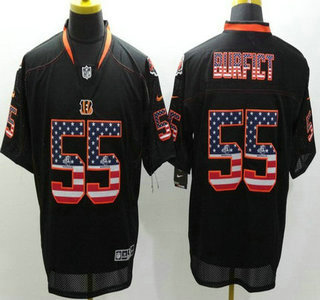 Nike Cincinnati Bengals #55 Vontaze Burfict 2014 USA Flag Fashion Black Elite Jersey