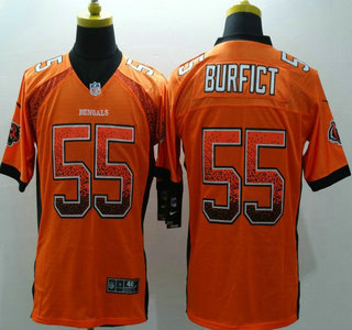 Nike Cincinnati Bengals #55 Vontaze Burfict Drift Fashion Orange Elite Jersey
